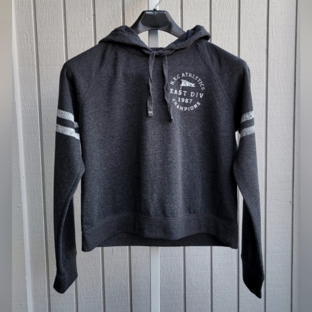 AERO | Cropped Pullover Hoodie NYC Athletic Champions Grey Smoke Large E…